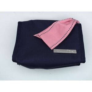 Oscar de la Renta Navy Makeup Bag Travel Pouch Cosmetic Case Organizer